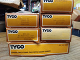 Vtg Tyco HO Scale Santa Fe Diesel Engine 6 Train Cars w/Crane Maintenance Works!