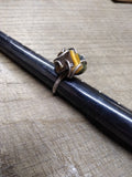 Vtg 925 Sterling Silver Large Tiger's Eye Stone Ring Size 7 Adjustable Nice!