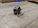 Vtg 925 Sterling Silver Large Tiger's Eye Stone Ring Size 7 Adjustable Nice!