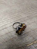 Vtg 925 Sterling Silver Large Tiger's Eye Stone Ring Size 7 Adjustable Nice!