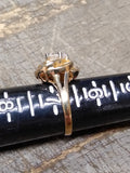 Vtg Gold Over 925 Sterling Silver CZ Center Stone & Baguette Ring Size 6.75 Nice
