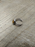 Vtg 925 Sterling Silver Tiger's Eye Oval Stone Ring Adjustable Size Nice!