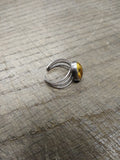 Vtg 925 Sterling Silver Tiger's Eye Oval Stone Ring Adjustable Size Nice!