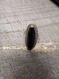 Vtg 925 Sterling Silver Southwest Style Black Onyx Stone Ring Size 7 Nice!