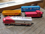 Vtg Ho Scale Bachmann Thunder Chief Santa Fe Diesel Locomotive Train Set w/Box!