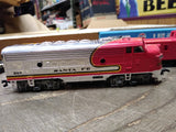 Vtg Ho Scale Bachmann Thunder Chief Santa Fe Diesel Locomotive Train Set w/Box!