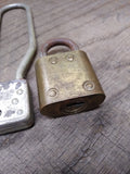 Vtg 5 Pc Padlock Lot Master Lock Bicycle and No 9B Slaymaker Super Brass No Keys