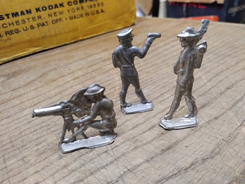 Vtg 3 Piece Manoil? Barclay? WW I Lead Toy Soldiers Officer Lot Unpainted