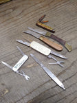 Vtg 6 Piece Folding Pocket Knife Parts Repair & Good Lot Multi Function Barlow