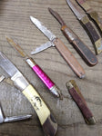 Vtg 8 Piece Folding Pocket Knife Parts Repair & Good Lot Multi Function 1 Sabre