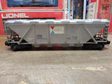 Vtg Lionel Trains O Gauge 634656 Alcoa Aluminum 4 Bay Covered Hopper Silver Good