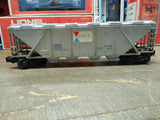 Vtg Lionel Trains O Gauge 634656 Alcoa Aluminum 4 Bay Covered Hopper Silver Good