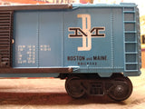 Vtg Lionel Trains O Gauge 6464 475 Boston & Maine Blue Box Car w/Box Good Shape!