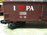 Vtg Lionel O Gauge Train Car 19906 I Love PA Box Car You've Got A Friend w/Box!