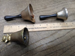 Vtg 3 Piece Brass Teddy Bear and School Bell Lot with Strikers Sounds Great!
