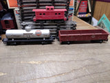 Vtg American Flyer S Gauge 4-4-2 Steam Loco 21160 w/3 Cars 22pc Track Untested
