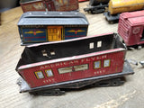 Vtg 9 Piece S Gauge American Flyer Trains Parts Repair Lot Crane Tanker Log Milk