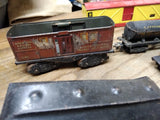 Vtg 9 Piece S Gauge American Flyer Trains Parts Repair Lot Crane Tanker Log Milk