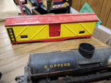 Vtg 9 Piece S Gauge American Flyer Trains Parts Repair Lot Crane Tanker Log Milk