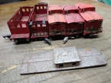 Vtg 6 Piece S Gauge American Flyer Trains Caboose Parts Repair Lot 484 630 638