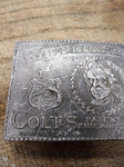 Vtg Colt's MFG Co Patent Firearms 4" x 2" Belt Buckle USA Pall Mall London