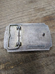 Vtg Eagle Sun Mountains Trees Brass Belt Buckle 3.5"