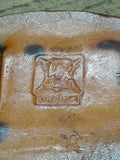 Vtg 1987 Stamped Oval Fireman Saving Girl Leather Belt Buckle 3.25"