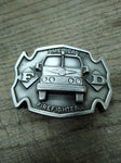 Vtg American Firefighters Emblem FD 2 Fire Truck MBCI Belt Buckle 3.25" Sharp!
