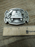 Vtg American Firefighters Emblem FD 2 Fire Truck MBCI Belt Buckle 3.25" Sharp!