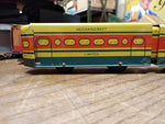 Vtg Mechanicraft Limited Streamlined Metal Wind Up Train w/2 Cars Track Orig Box