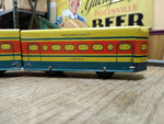 Vtg Mechanicraft Limited Streamlined Metal Wind Up Train w/2 Cars Track Orig Box