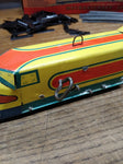 Vtg Mechanicraft Limited Streamlined Metal Wind Up Train w/2 Cars Track Orig Box
