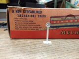 Vtg Mechanicraft Limited Streamlined Metal Wind Up Train w/2 Cars Track Orig Box