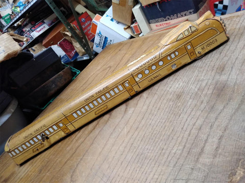Vtg Marx Union Pacific M10003 Streamlined Metal Wind Up US Mail Train Dining Car