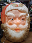 Vtg Lighted Santa Claus Blow Mold 15" Door Wall Hanging Christmas Decoration