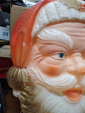 Vtg Lighted Santa Claus Blow Mold 15" Door Wall Hanging Christmas Decoration