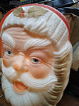Vtg Lighted Santa Claus Blow Mold 15" Door Wall Hanging Christmas Decoration