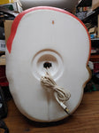 Vtg Lighted Santa Claus Blow Mold 15" Door Wall Hanging Christmas Decoration