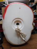 Vtg Lighted Santa Claus Blow Mold 15" Door Wall Hanging Christmas Decoration