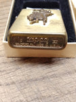 1995 Zippo Marlboro Country Store Bronco Solid Brass Gold Insert Lighter w/Box!