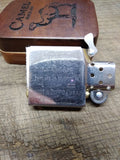 Vtg Unfired 1998 Zippo Camel Since 1913 Cigarette Lighter Silver Plate Wood Box!