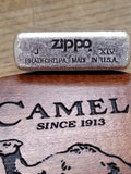 Vtg Unfired 1998 Zippo Camel Since 1913 Cigarette Lighter Silver Plate Wood Box!