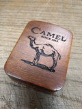 Vtg Unfired 1998 Zippo Camel Since 1913 Cigarette Lighter Silver Plate Wood Box!