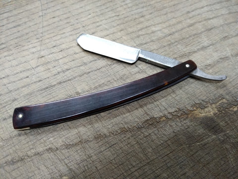 Vtg DIXIE MFG Co Straight Razor Union City Ga Shortened Blade Good Scales