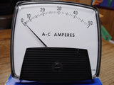 Vtg NOS General Electric Yokogawa  0-50 AC Amperes Panel Meter w/Original Box!