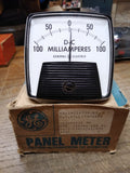 Vtg NOS General Electric 100-0-100 DC Milliamperes Panel Meter w/Original Box!