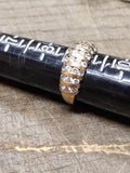 Vtg Gold Over 925 Sterling Silver 32 Cubic Zirconia Stone Ring Size 9