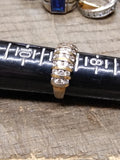 Vtg Gold Over 925 Sterling Silver 32 Cubic Zirconia Stone Ring Size 9