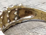 Vtg Gold Over 925 Sterling Silver 32 Cubic Zirconia Stone Ring Size 9