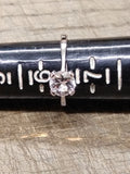 Vtg 925 Sterling Silver AVON Cubic Zirconia Stone Solitaire Ring Size 6.5 Nice!